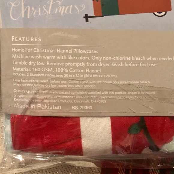 NWT-I’LL BE HOME FOR CHRISTMAS FLANNEL PILLOWCASES - Picture 6 of 6